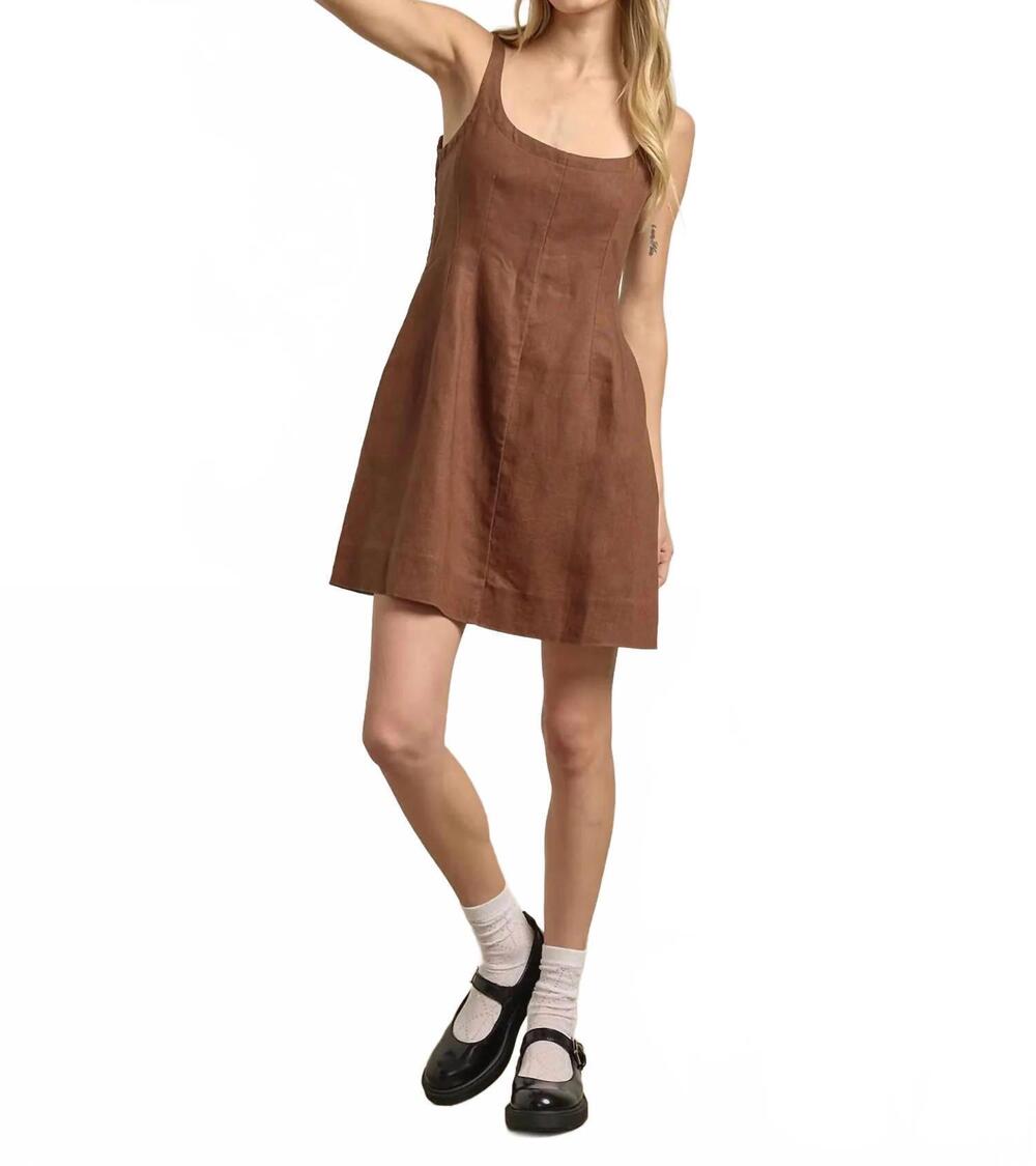 NEW RAISONNEL selby mini dress in brown